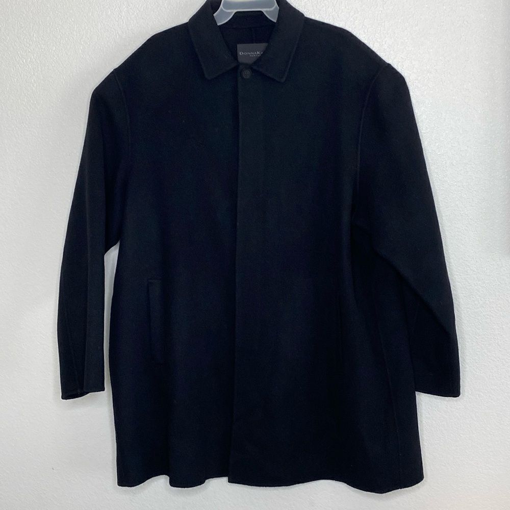 DonnaKaran New York Men’s Wool (90%)/Nylon(10%) Blend Black Coat Size XL
